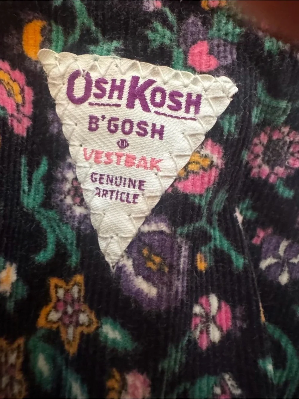 VTG 80s90s OshKosh Vestbak Floral Corduroy Overalls Size 6X Made in USA RARE